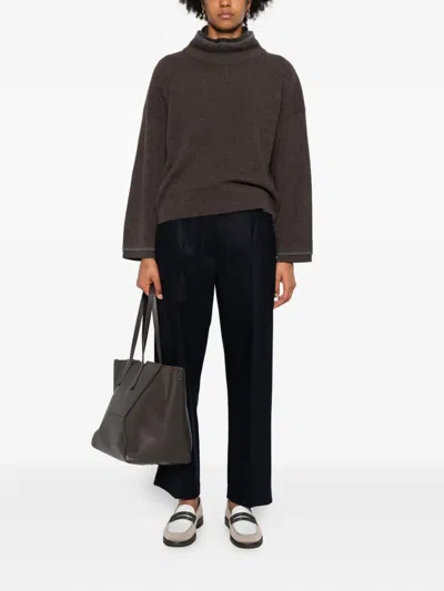 Brunello Cucinelli Cashmere Turtleneck Sweater In Brown