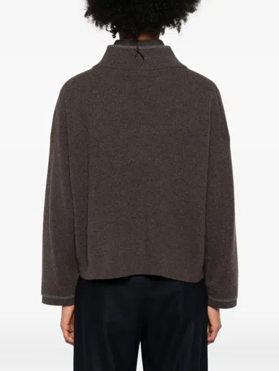 Brunello Cucinelli Cashmere Turtleneck Sweater In Brown