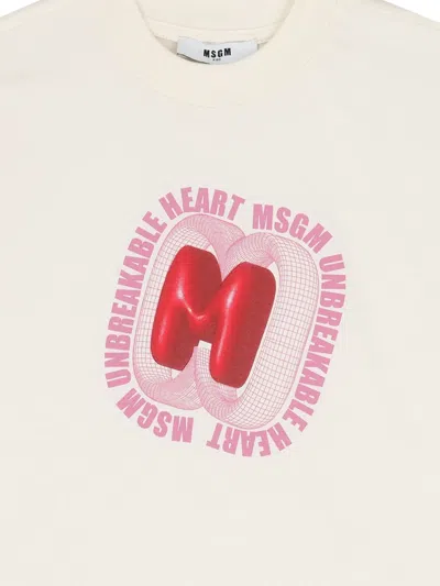 Msgm Logo-print T-shirt In Neutral