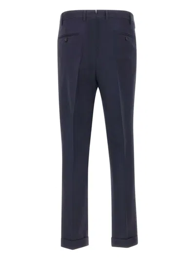 褶饰正面纽扣长裤