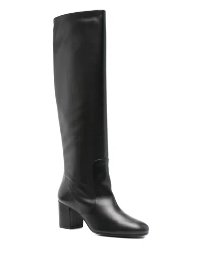 Via Roma 15 70mm Calf-leather Block-heel Knee-high Boots In Multi