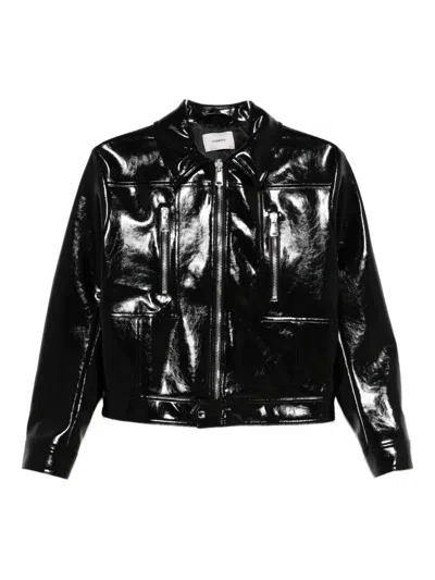 Coperni Organic Polyurethane Jacket Featuring Shiny Finish In Black