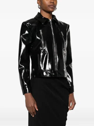 Coperni Organic Polyurethane Jacket Featuring Shiny Finish In Black