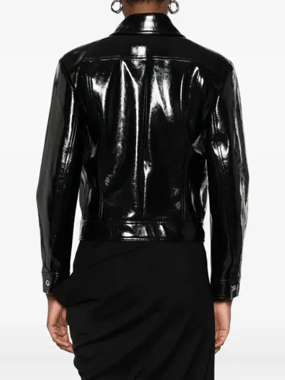 Coperni Organic Polyurethane Jacket Featuring Shiny Finish In Black