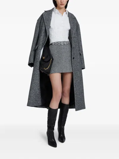 Ermanno Scervino Herringbone-pattern Mini Skirt In Gray