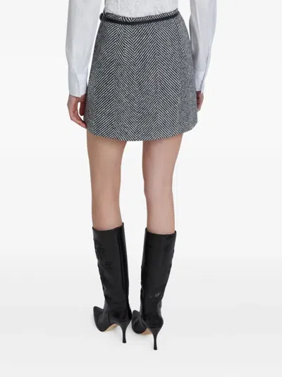 Ermanno Scervino Herringbone-pattern Mini Skirt In Gray