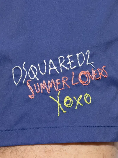 Dsquared2 Drawstring Swimming Trunks In Blue