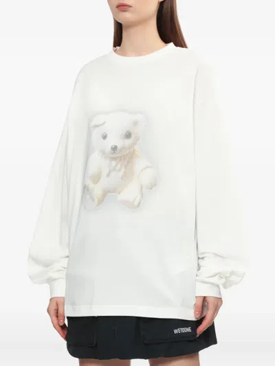 We11 Done Teddy-print Long-sleeve Top In White