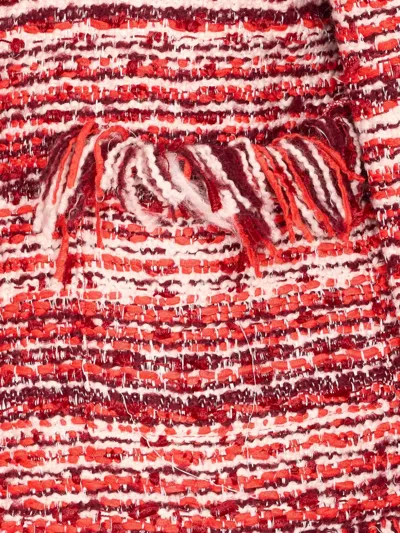 Essentiel Antwerp Multicolor Iskra Jacket Fringe Detail In Red