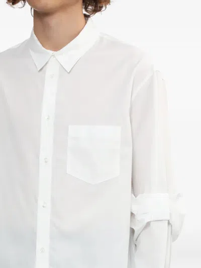 缩褶袖口棉衬衫