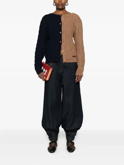 粗绞花针织开衫