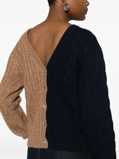 粗绞花针织开衫