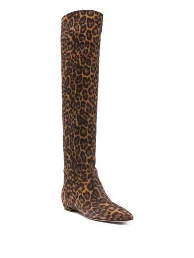 Gianvito Rossi 10mm Leopard-print Calf-leather Boots In Multi