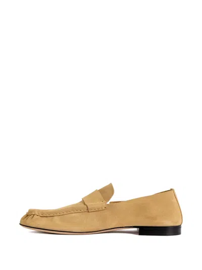 The Row Penny Suede Loafers In Neutral