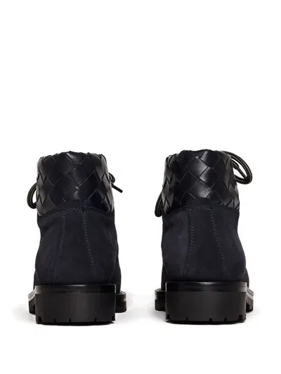 Scarosso Catherine Woven-panel Lace-up Boots In Black