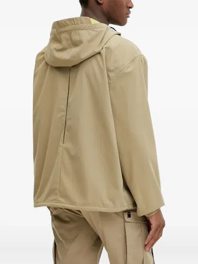 G-star Raw Hooded Patch-pocket Jacket In Neutral