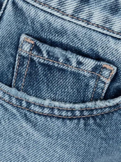 Icon Denim Distressed Shorts In Blue