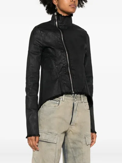 Rick Owens Drkshdw Asymmetrical Zip Jacket In Black