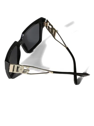 Dolce & Gabbana Embellished Square-frame Sunglasses In Black