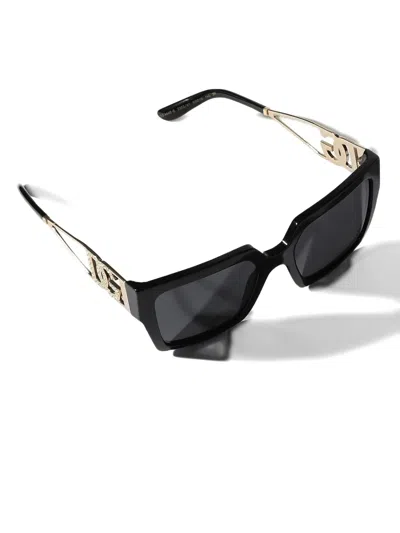 Dolce & Gabbana Embellished Square-frame Sunglasses In Black