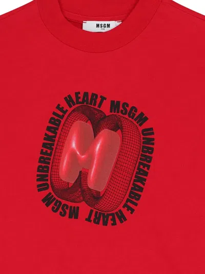 Msgm Logo-print T-shirt In Red