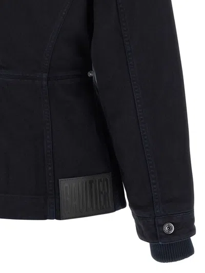 Jean Paul Gaultier 'the Slit Denim' Jacket In Black