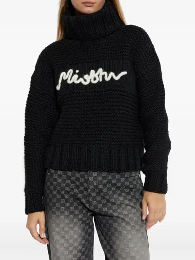 Misbhv Roll-neck Logo-detail Sweater In Black