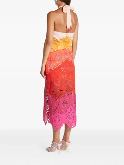 Farm Rio Summer Gradient Ombre Richelieu Midi Dress In Multi | ModeSens
