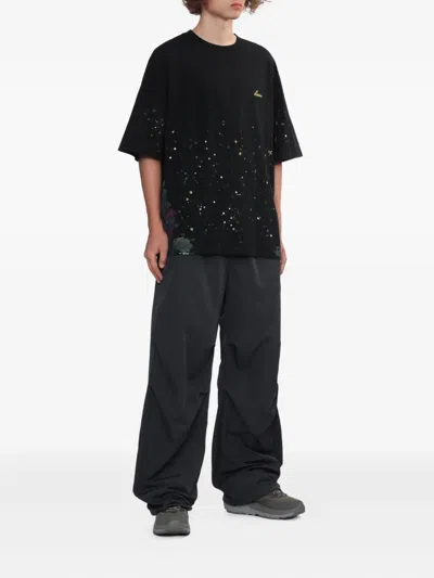 We11 Done Elastic-waistband Drawstring Trousers In Black