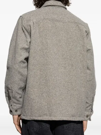 Samsoe & Samsoe Button-down Long-sleeved Shirt In Gray