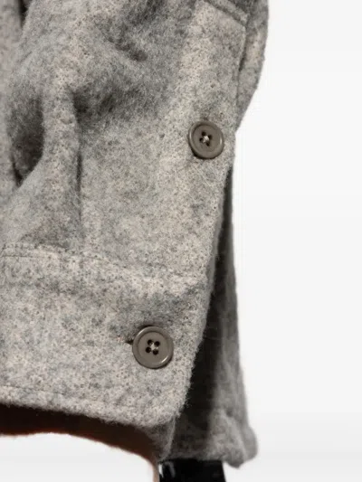 Samsoe & Samsoe Button-down Long-sleeved Shirt In Gray