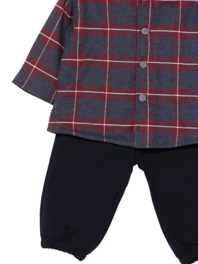 Il Gufo Checked-hoodie Trouser Set In Blue