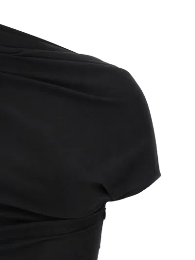 Entire Studios Flap Draped Short-sleeve Top In Black