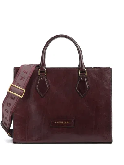 The Bridge Leather Top-handle Tote Bag In Red