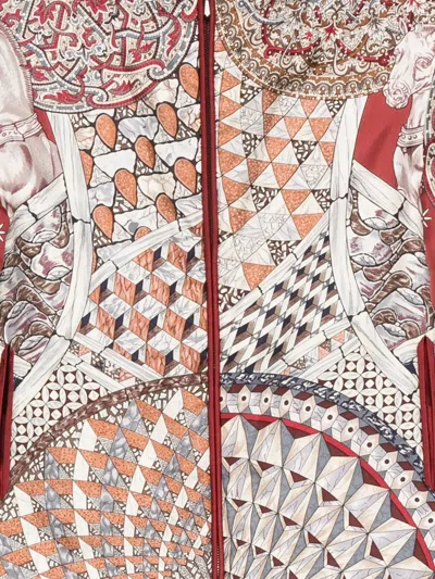 Pre-owned Hermes 1990s Horse-print Reversible Jacket In Red