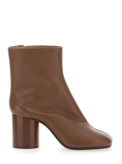 Maison Margiela Tabi Ankle Boots Woman Black In Brown