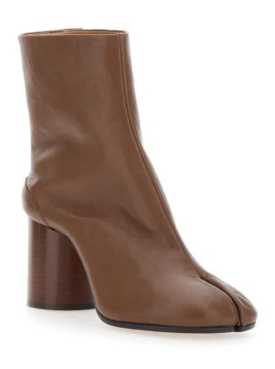 Maison Margiela Tabi Ankle Boots Woman Black In Brown