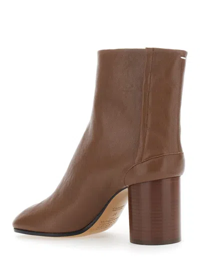 Maison Margiela Tabi Ankle Boots Woman Black In Brown