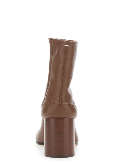 Maison Margiela Tabi Ankle Boots Woman Black In Brown