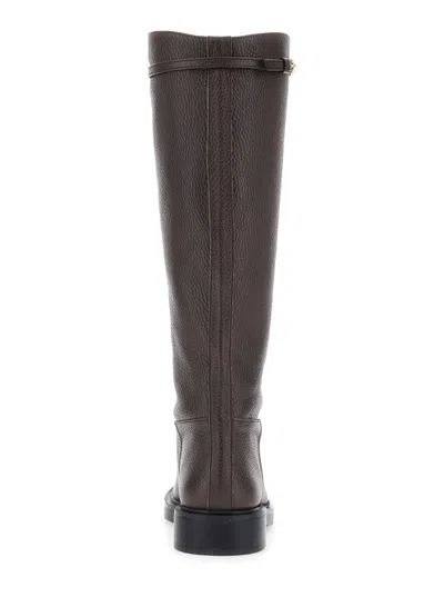 Pollini Stivale Donna Vitello Bottalato In Brown