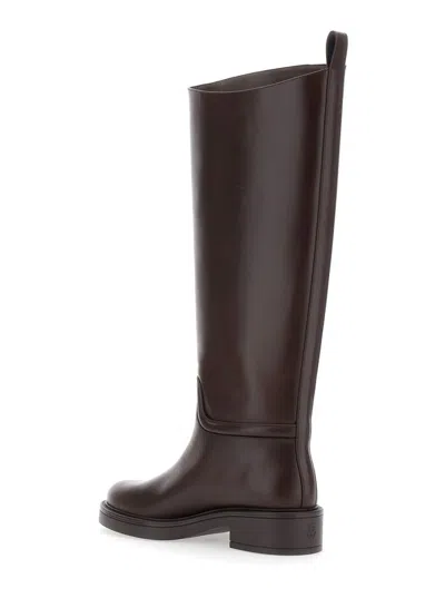 Stuart Weitzman Knee-high Block Heel Riding Boots In Brown