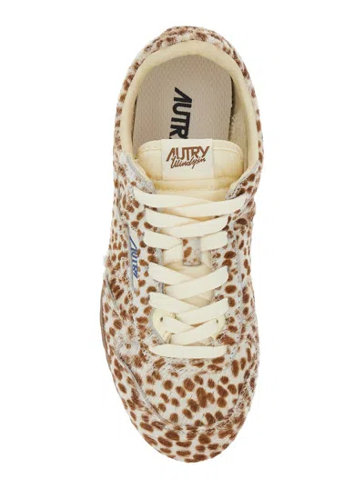 Autry Windspin Low Multicolor Sneaker With Logo On The Side And Animalier Motif In Suede Woman In Animal Print