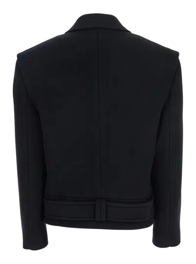 Balmain Tailored Coat With Double-breasted Design In Black