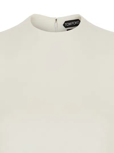 Tom Ford Sleeveless Round-neck Maxi Day Dress In White