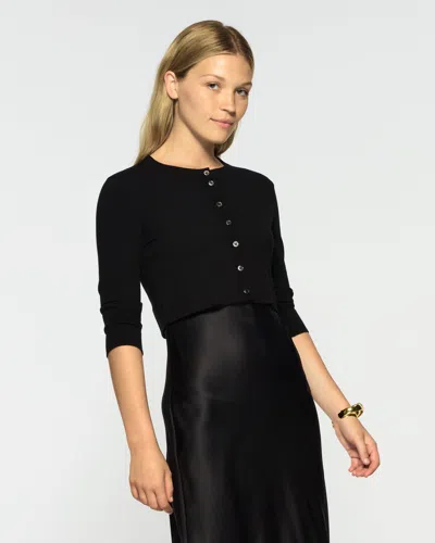 Serena Bute Fitted Cropped Cardigan In Black
