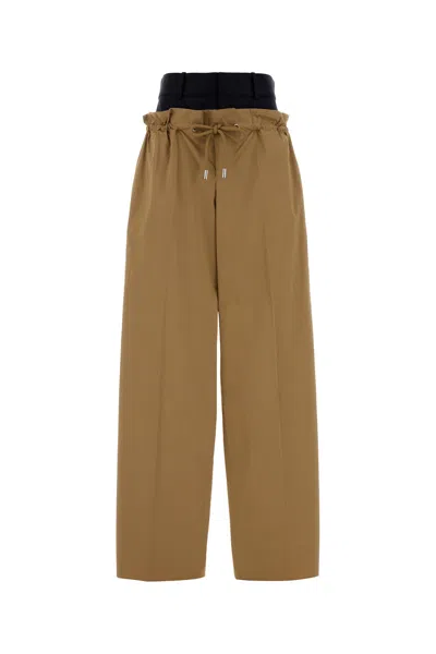Dsquared2 Wide Leg Poplin Trousers Drawstring Waist In Multi