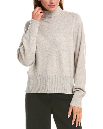 Vince Raglan Turtleneck Wool & Cashmere-blend Sweater In Gray