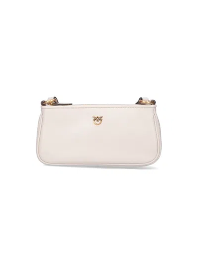 Pinko Mini Half Moon Baguette Crossbody Bag In White