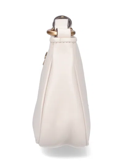 Pinko Mini Half Moon Baguette Crossbody Bag In White