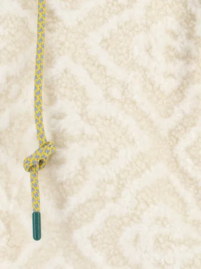 Casablanca Men Beige Jacket With All-over Monogram And Fixed Hood In Fabric Man In White